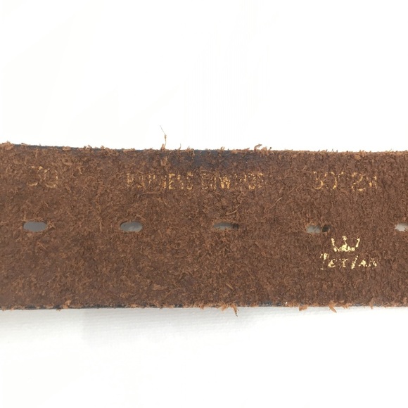Brown Leather Diamond Perforated Belt Women’s Size 30